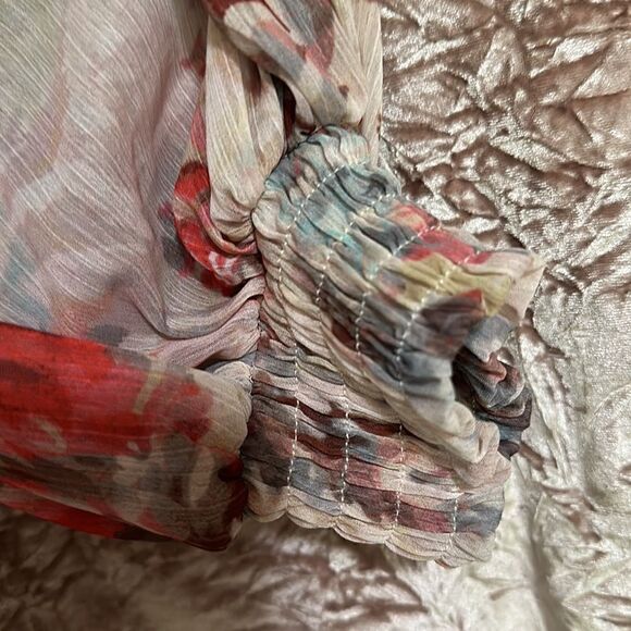 Anthropologie | Meadow Rue crushed velvet sheer balloon sleeve top | S - Picture 9 of 9